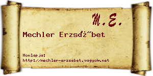 Mechler Erzsébet névjegykártya