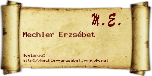 Mechler Erzsébet névjegykártya